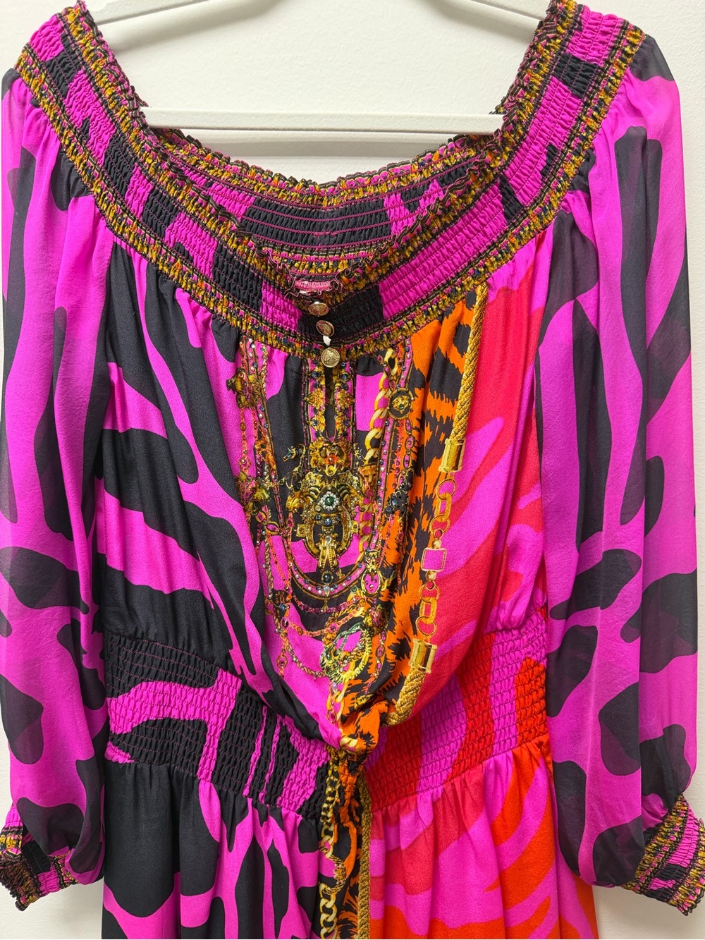 Camilla Pink, Black & Orange Beaded Mixed Print dress - Picture 3 of 5